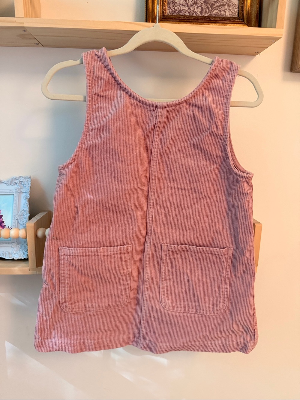 H&M Dusty Pink Corduroy Pinafore Tank Top